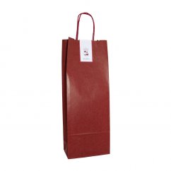Papírová taška na 1 lahev - červená